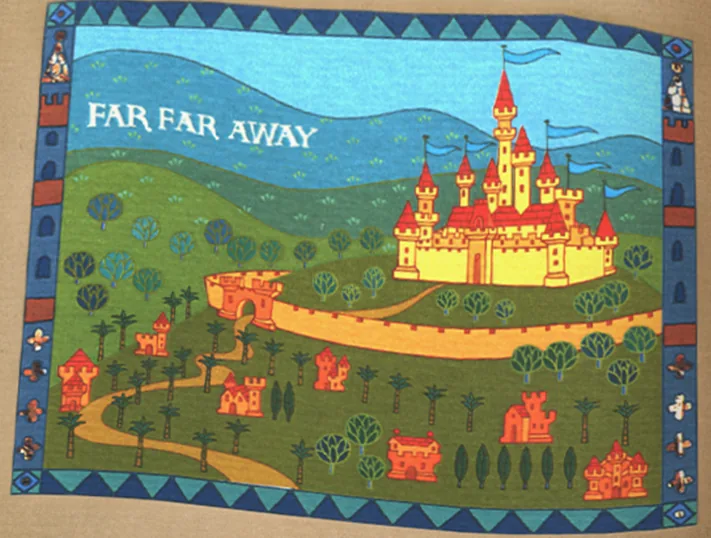 Storybook map of the kingdom of Far Far Away